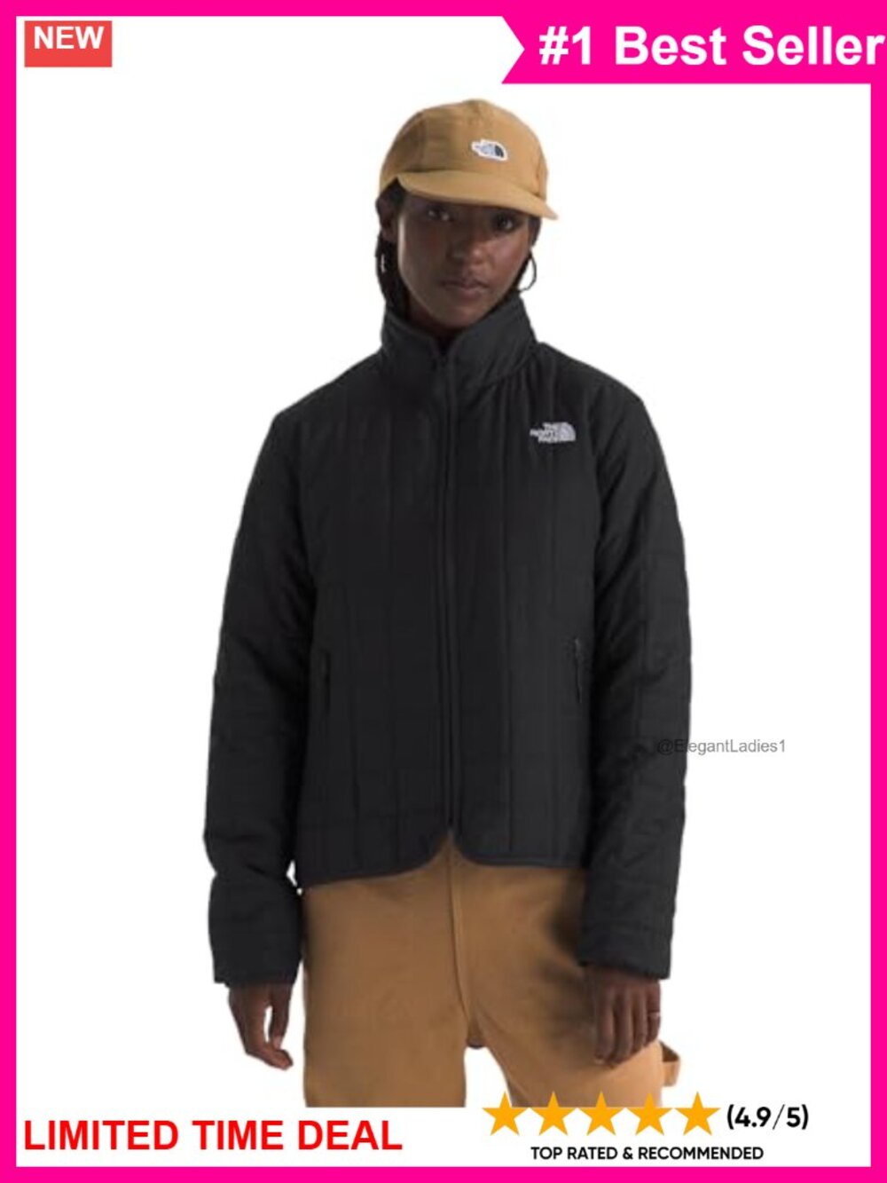 Insulated Water Repellent Quilted Winter Jacket with Zip Hand Pockets